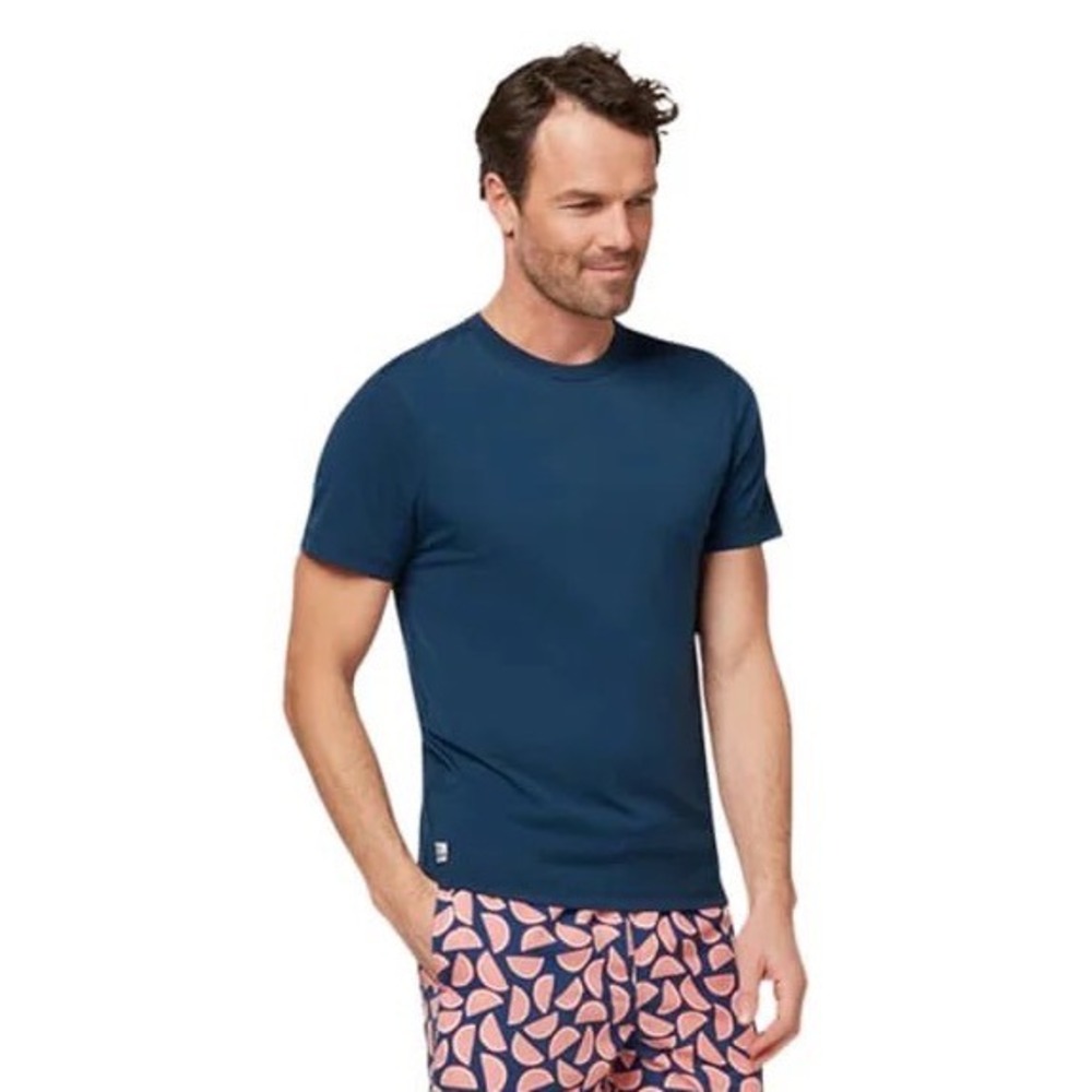 Tom & Teddy Men's Short Sleeve Rash Guard in Deep Blue